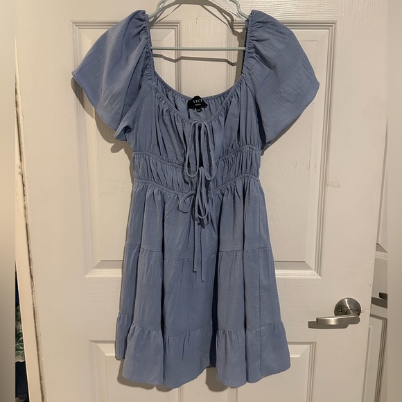 Vici Light Blue Mini Dress, S - Picture 2 of 9